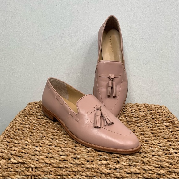Talbots Shoes Women’s 10 Pink Genuine Leather Slip On Loafer Tassel - Picture 2 of 9